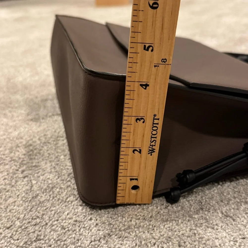 Von Holzhausen “The Handheld” Satchel Chocolate Brown and Black Trim - Picture 15 of 16